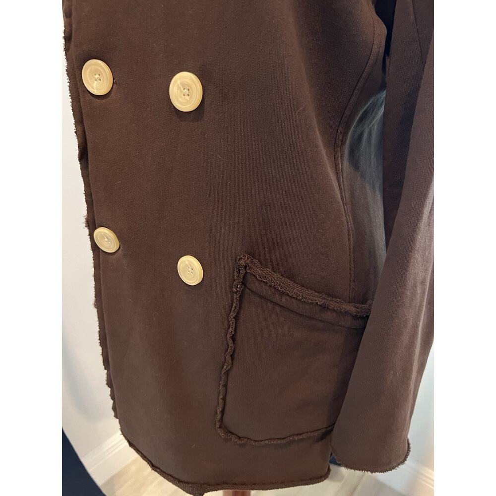 FRANK & EILEEN Belfast Double Breasted Peacoat BROWN M Retails $348 QUIET LUXURY - Picture 7 of 12